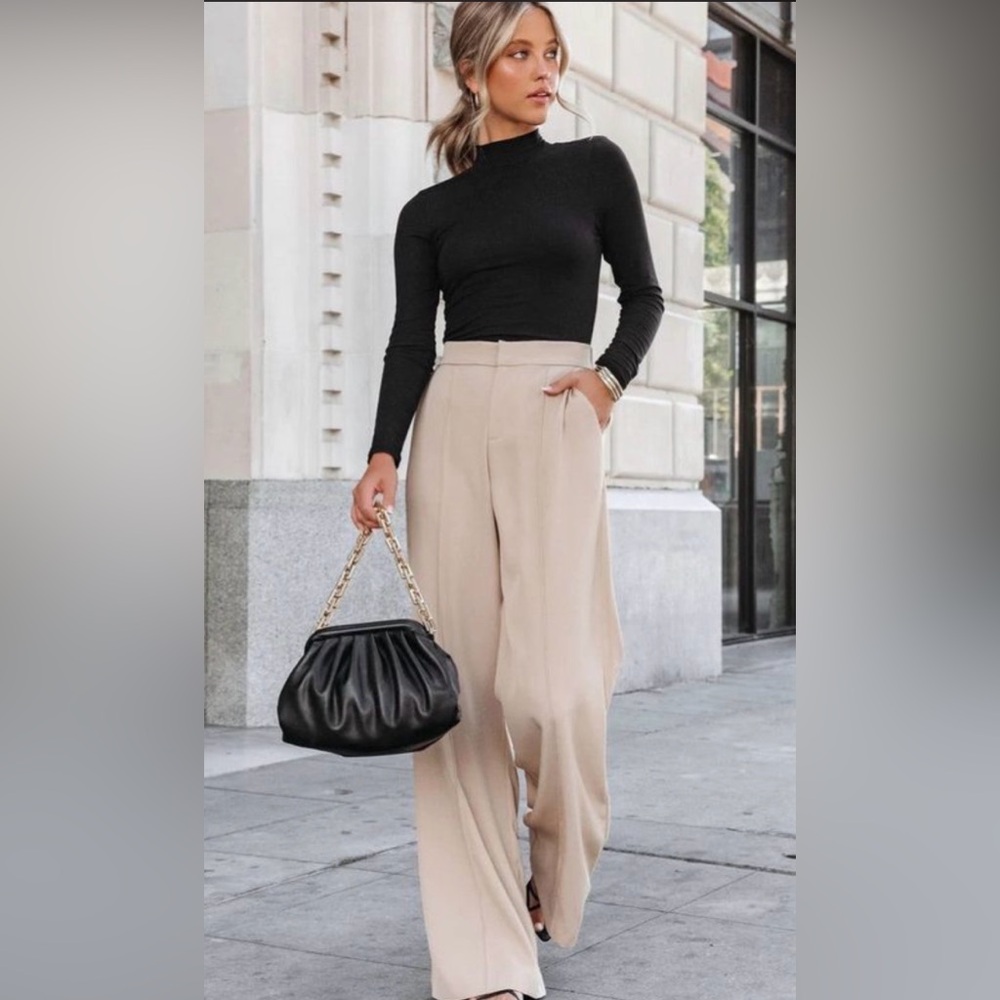 Philippe Adec Beige Wide-Leg Trousers